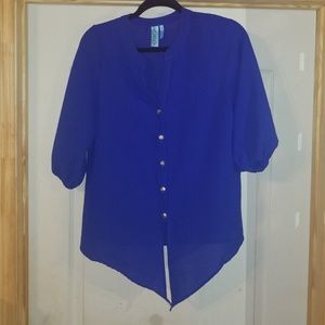 (2 for $10)Size M sheer blue blouse